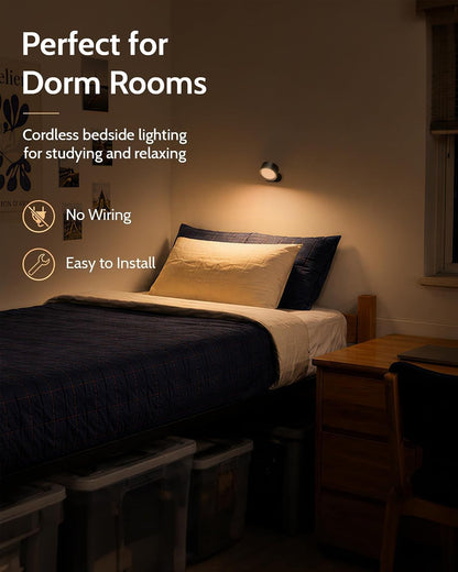 Rechargeable Wall Sconces with Remote, Magnetic Wall Lights, Black, 3 Color Temp