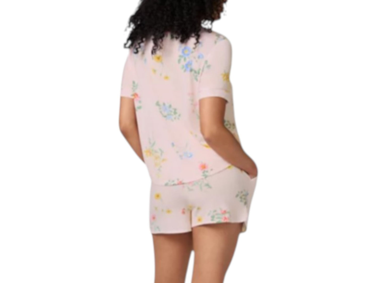 Gap 2 Piece Pajamas Set Women’s Sz Large Black Shorts Button Top Rayon Stretch