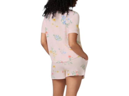 Gap 2 Piece Pajamas Set Women’s Sz Large Black Shorts Button Top Rayon Stretch