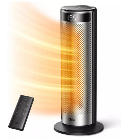 DREO - 20'' Portable Ceramic Space Heater for Home, 70° Oscillation, 12H Time...