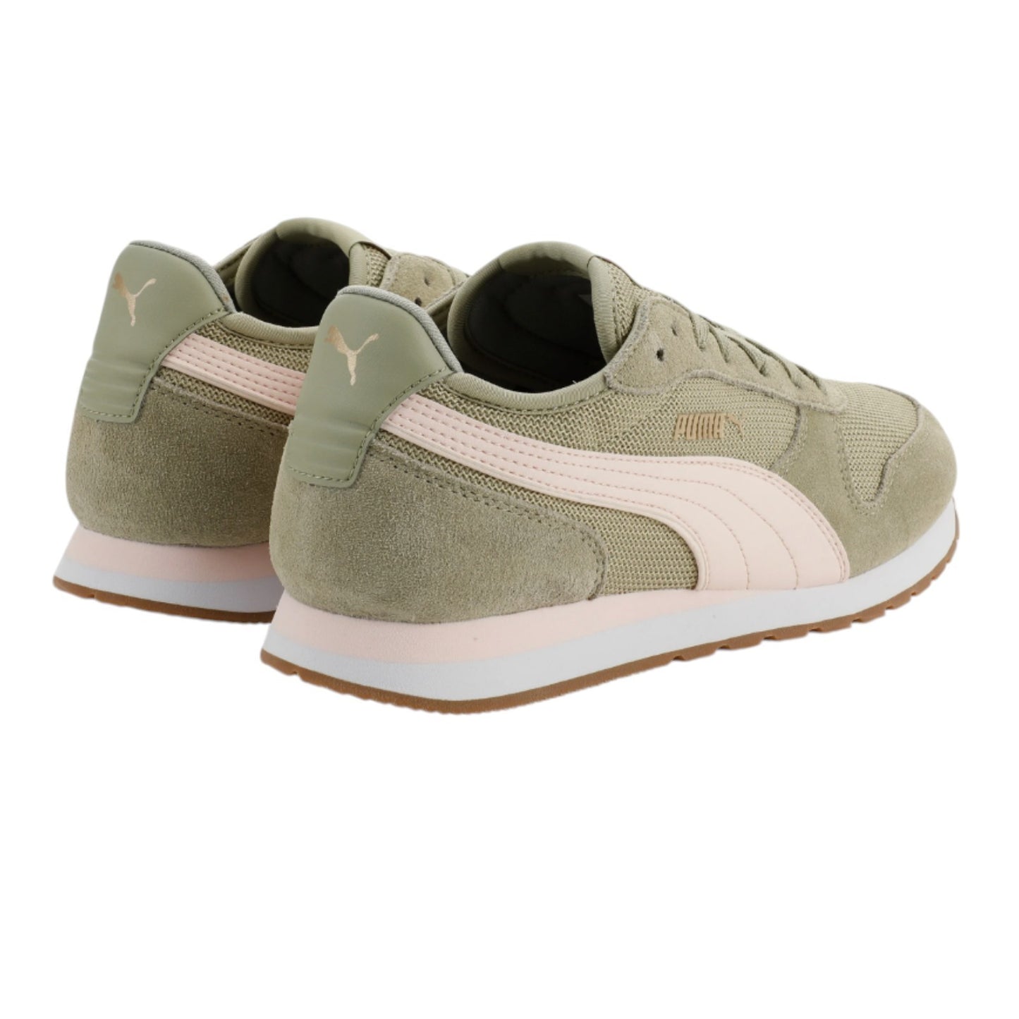 Puma Women's Jogger Sneaker Running Walking Athletic Shoes Lace Up Cream / Green