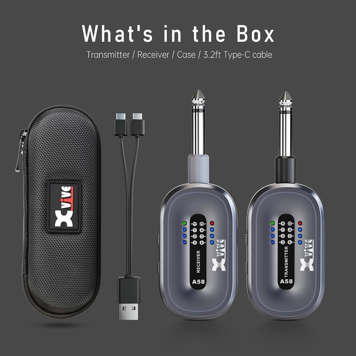 Xvive A58 Wireless Guitar System Black
