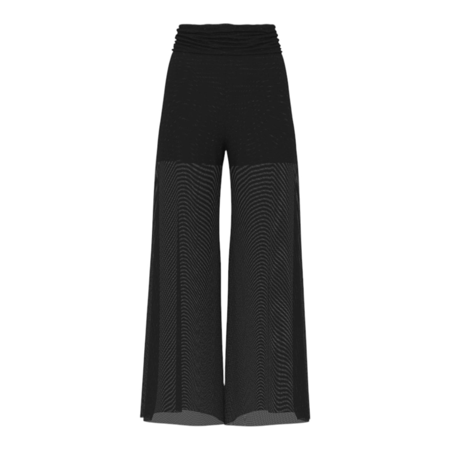 VICTORIA'S SECRET SWIM Black Beachwear Wide-Leg Pants & Mesh Cowl Halter Top