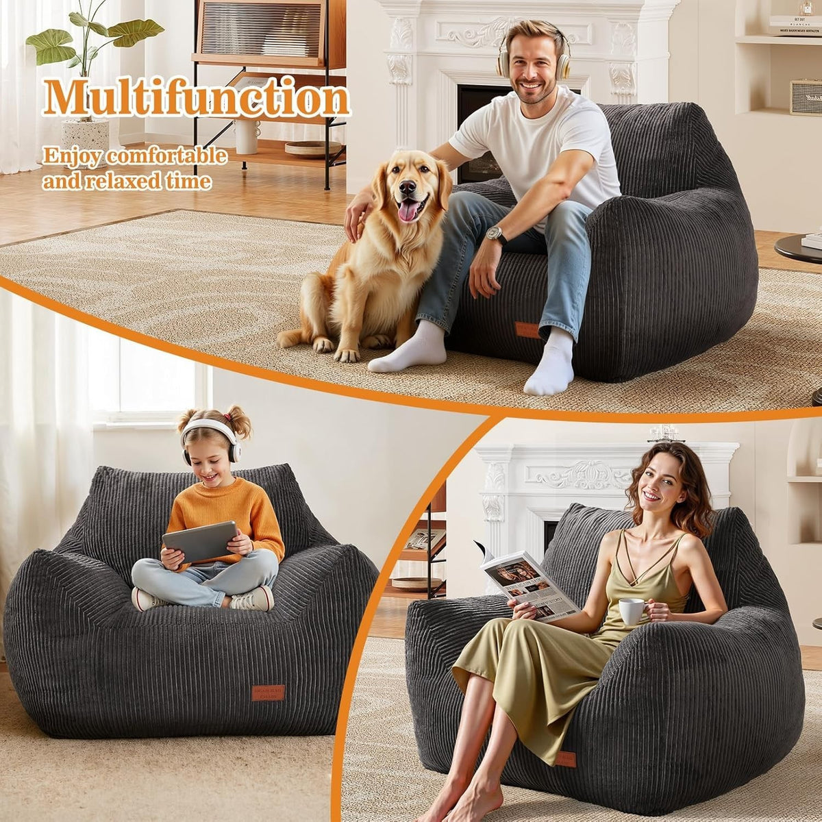 Big Bean Bag Chair for Adults, Ultra Soft BeanBag for Living Room