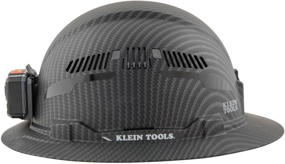 Klein Tools 60347 Hard Hat, Vented Full Brim, Class C, Premium KARBN Pattern