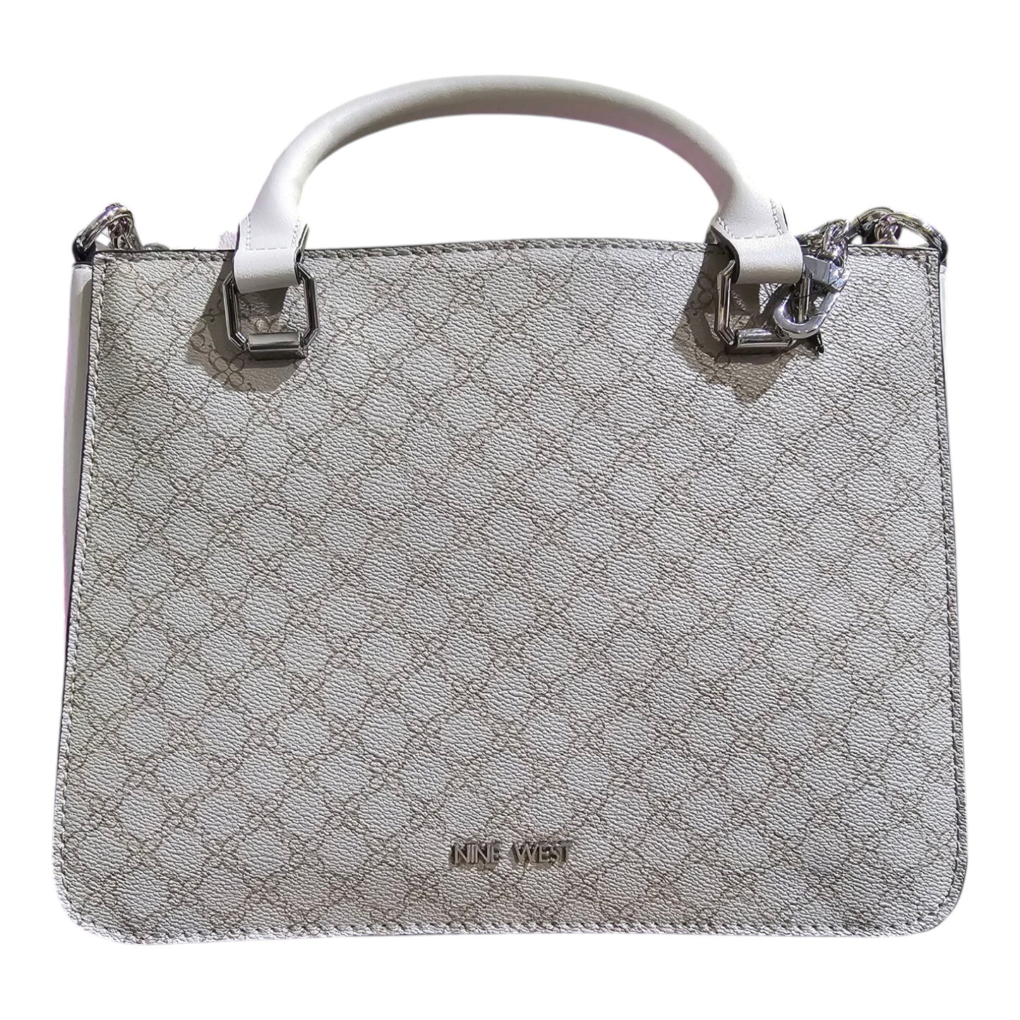 NINE WEST SERAFINI HANDBAG - MUSHROOM LOGO/MILK COLOR (NYL552306)