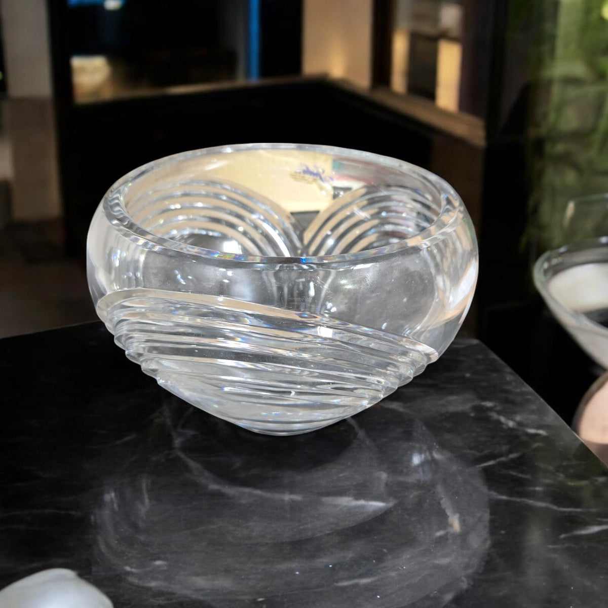Vintage Julia Genuine Handcut Lead Crystal 24% Glass Ball Bowl Poland