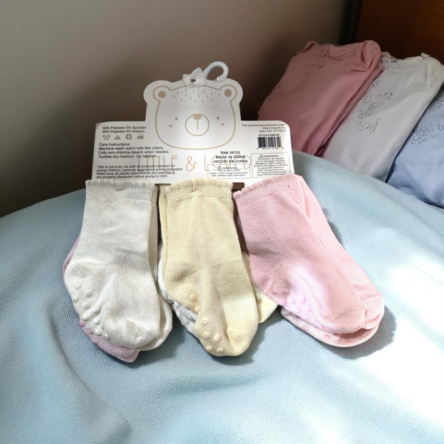 Little & Loved Baby Girls' 6-Pack-Super Soft - No Slip Socks - 12-24 month