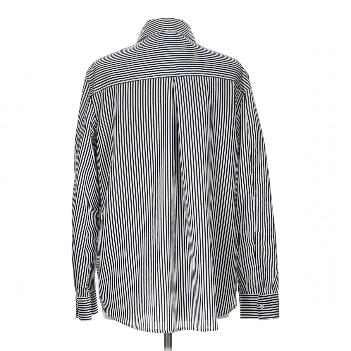 DKNY Shirt Mens Black & White Pinned Stripe Button Up Long Sleeve 100% Polyester