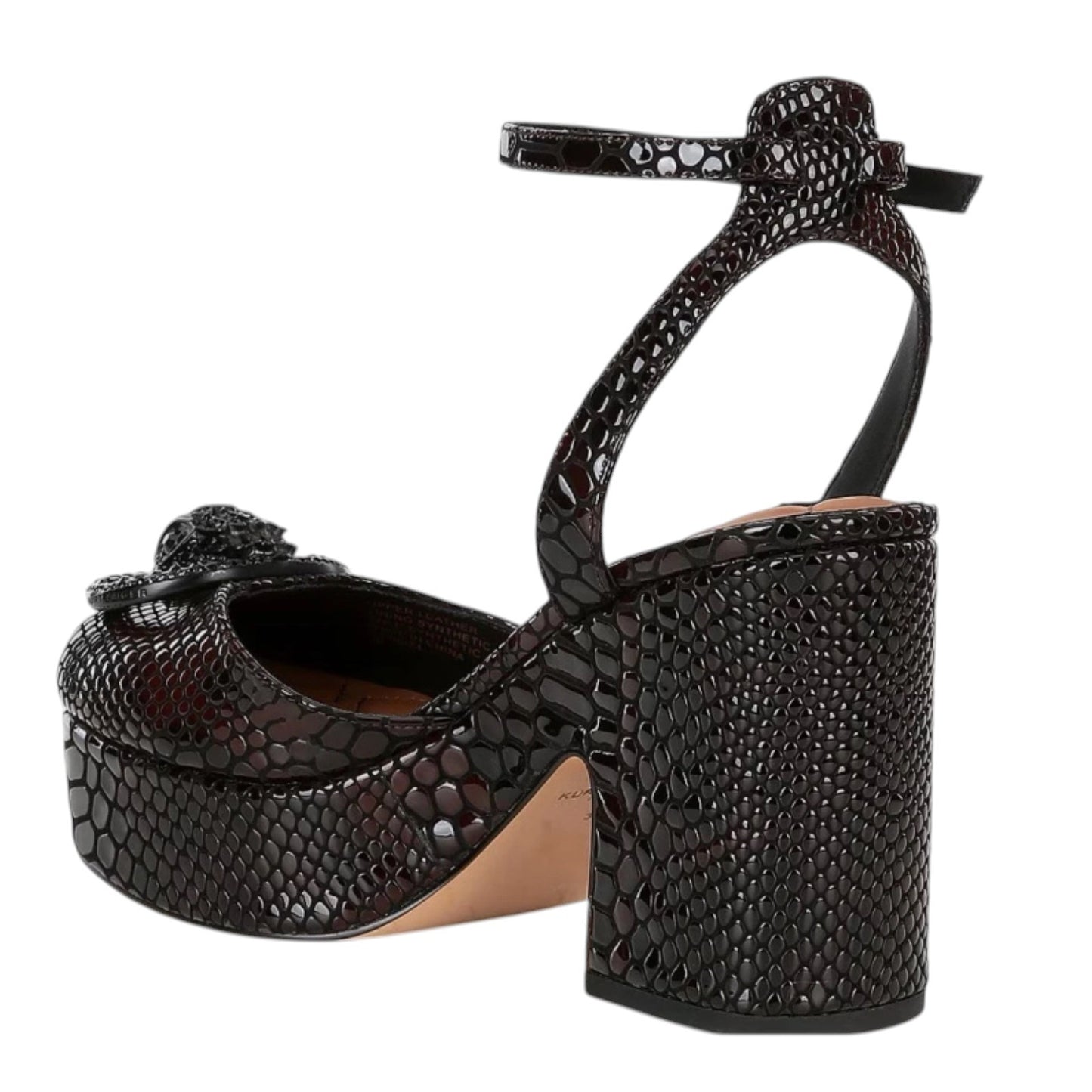Kurt Geiger Women's Closed Chelsea Platform Heel Black & Brown Snake Print