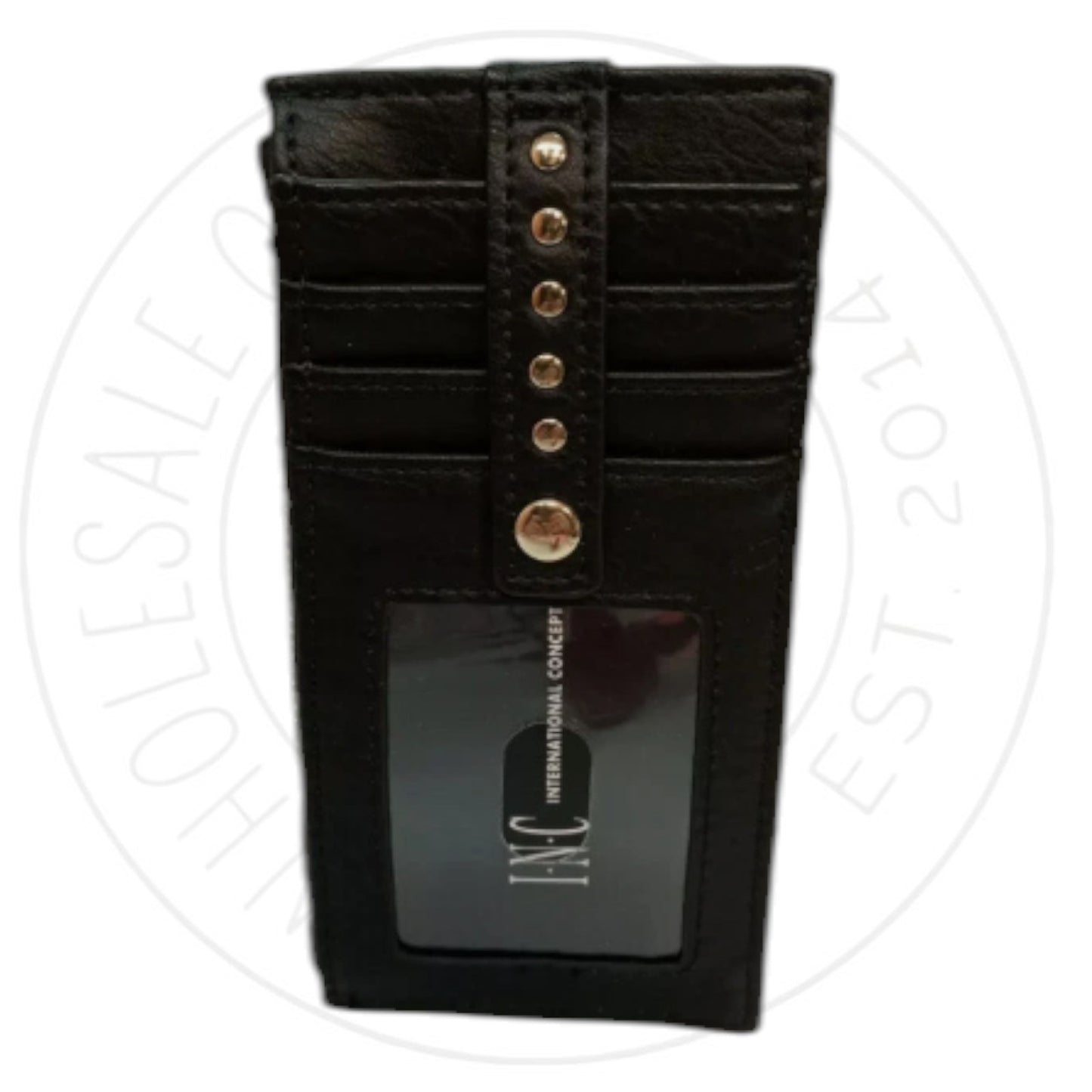 INC Hazell Card Case with Coin Section | Black /Gold | Coin Pocket | 9 Card Slot
