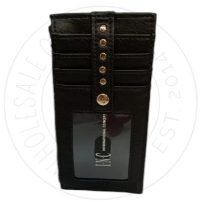 INC Hazell Card Case with Coin Section | Black /Gold | Coin Pocket | 9 Card Slot