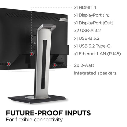 ViewSonic Docking Built-in Gigabit Ethernet and 40 Degree Tilt Ergonomics