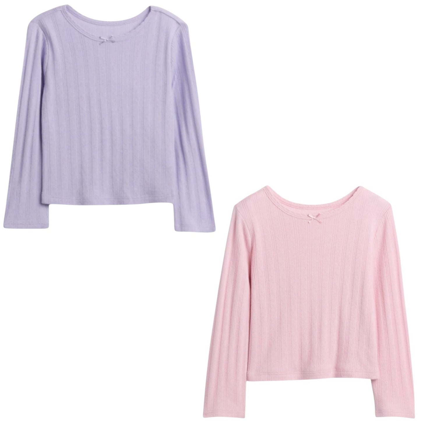 Baby Gap & Toddler Pointelle Long Sleeve T-Shirt | Color = Orchid & Pink