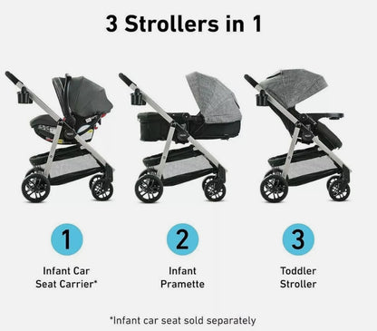Graco Modes Pramette Stroller, 3 in 1 Car Seat Carrier to Stroller, Redmond