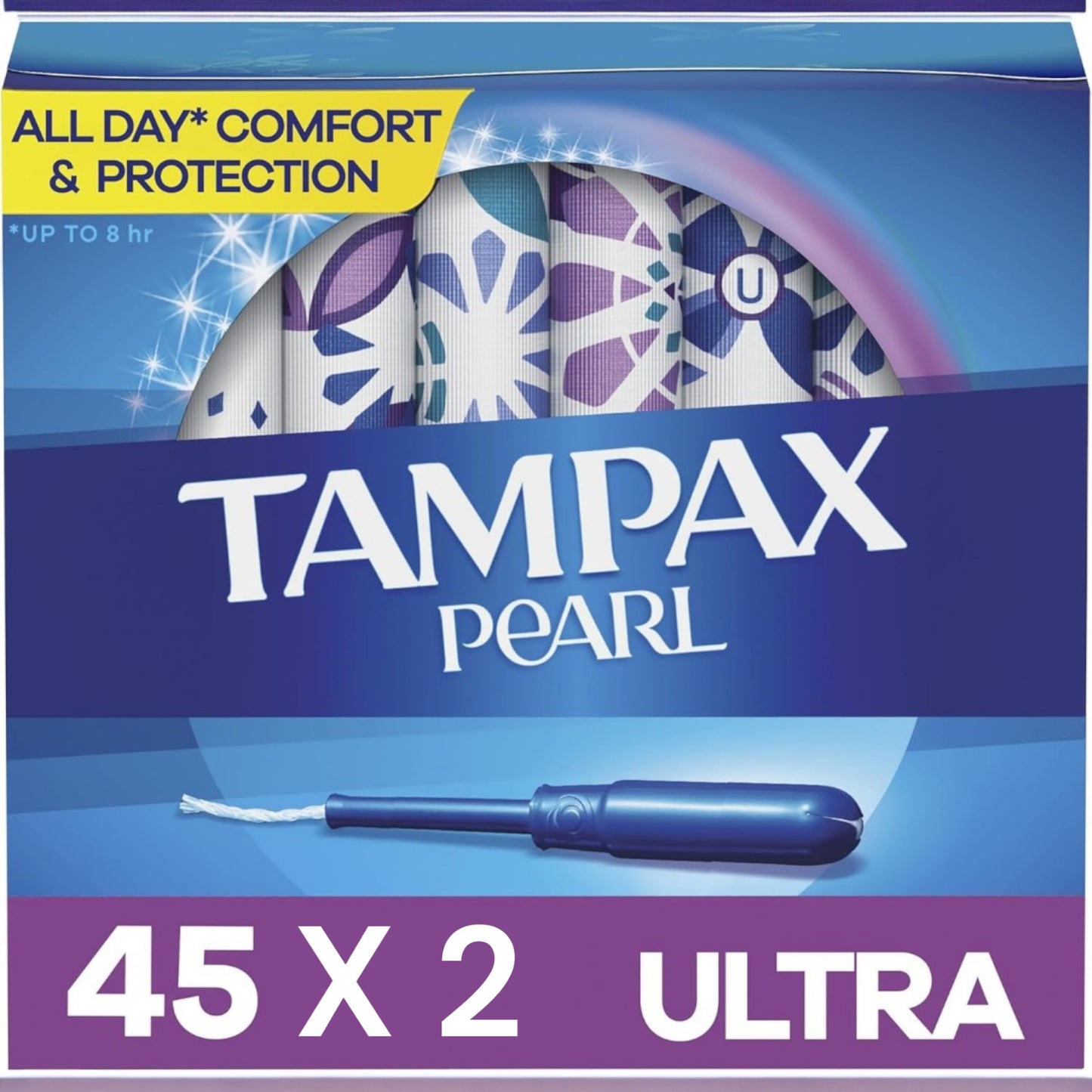 Lot of 2 Boxes Tampax Pearl Ultra Leakguard Jumbo Tampons 45 Count 90 Total