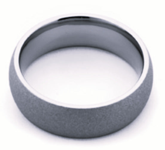 8mm Tungsten Domed Ring with Sandblast Finish