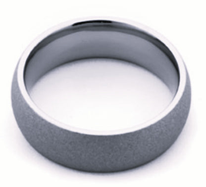 8mm Tungsten Domed Ring with Sandblast Finish