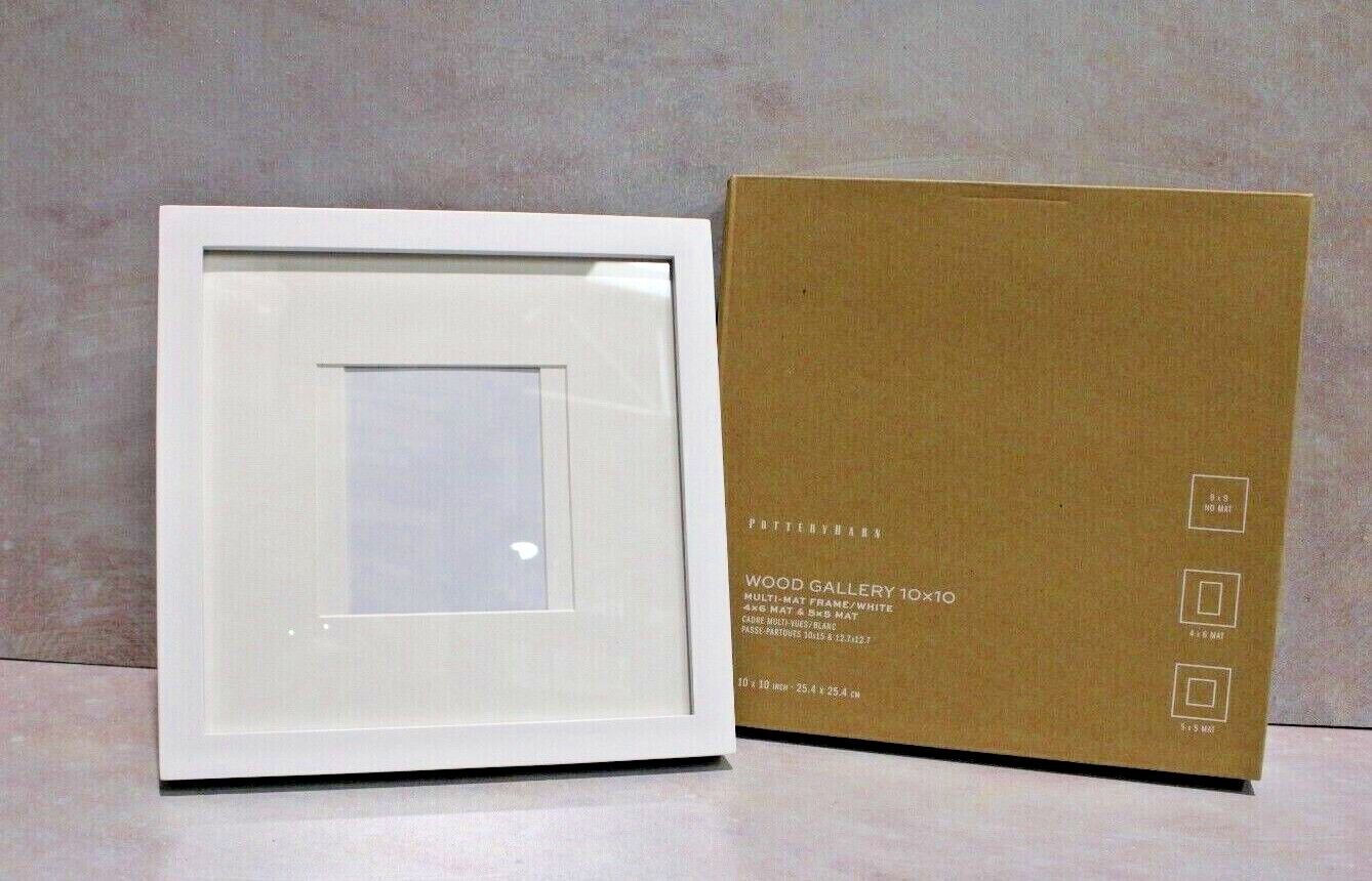 Wood Gallery Frame, 10"x10" Overall (4"x6", 5"x5" Opening) - White