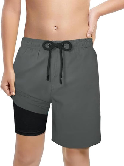 LUCOWEE Boys Swim Bathing Trunks Soft Compression Liner  Swimming Shorts