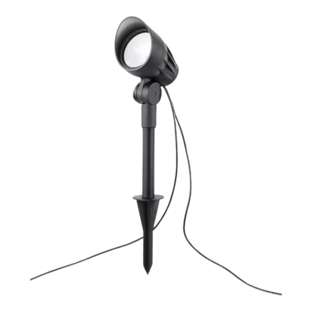 Hampton Bay 75-150 Lumen Black LED High-Low Metal 3-Head Outdoor Solar Spot Ligh