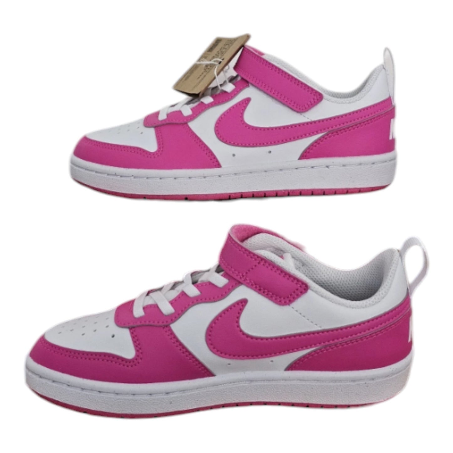 Nike Court Borough Low Recraft (Kids) White/Laser Fuchsia Size 1Y NEW