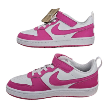 Nike Court Borough Low Recraft (Kids) White/Laser Fuchsia Size 1Y NEW