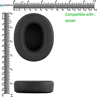 Geekria Ear Pads for Audio-Technica ATH-SR50BT, Headphones Ear Cushions, Black