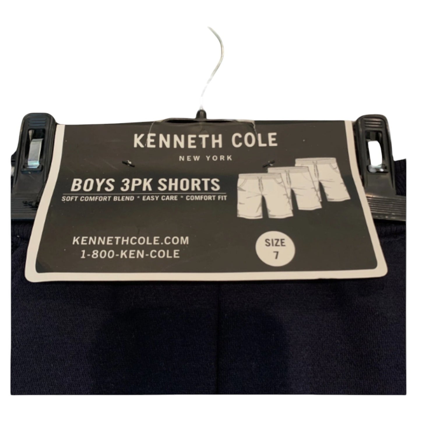 Kenneth Cole Boys 3pk Shorts | Gray, Black, Blue | Size 8, 10, 12, 14