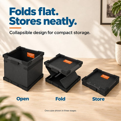 HumminGuru FlexiCube Vinyl Record Storage Box – Stackable Organizer for 12” R...