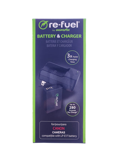 Digipower Replacement Battery & Charger Kit (RFK-LPE17) Black