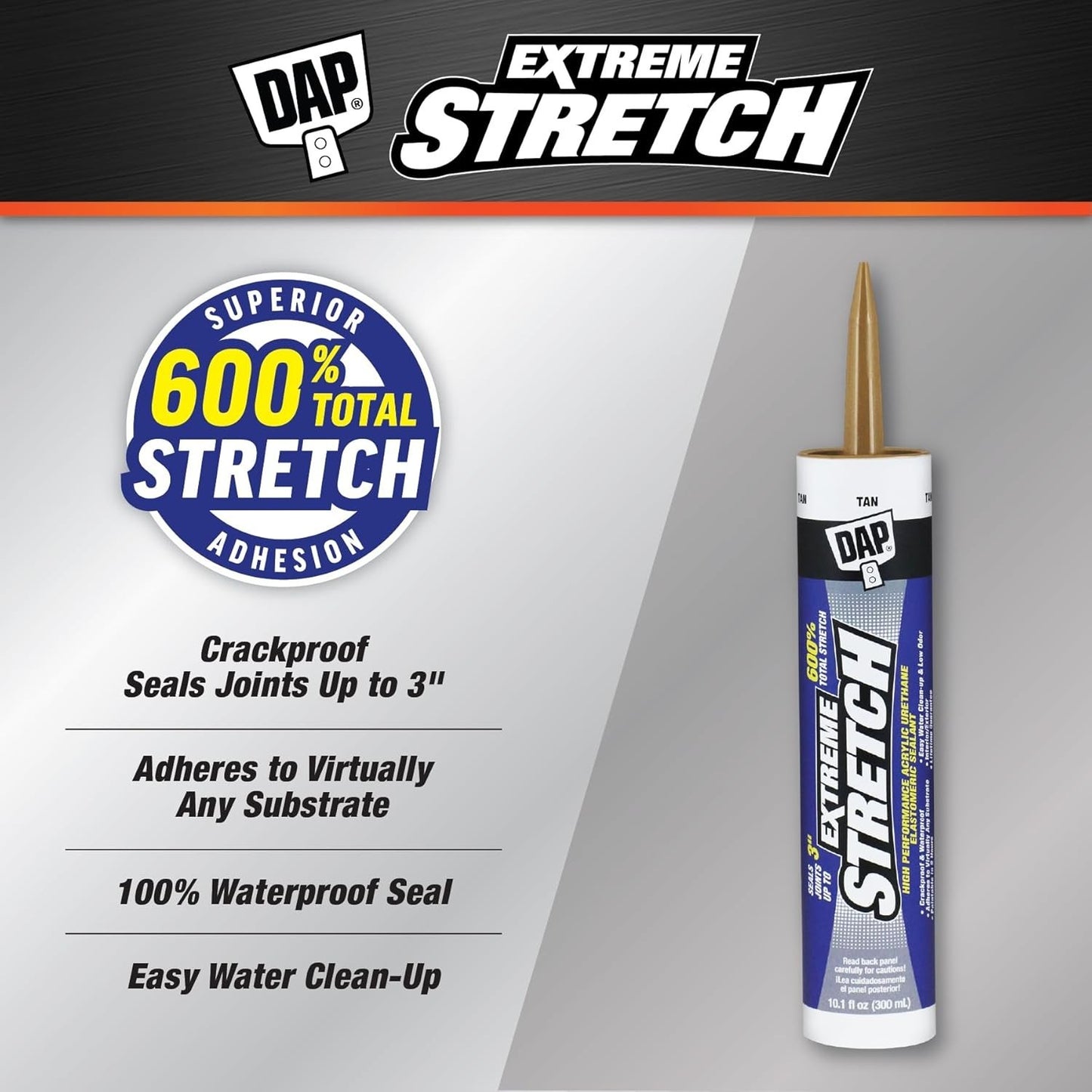 Acrylic Urethane Sealant, 10.1 Oz - Waterproof, Low Odor, Perfect for Exterior
