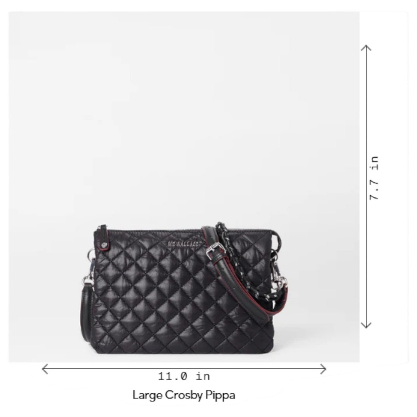 MZ Wallace Large Crosby Pippa Quilted Crossbody Bag 1349C1984 Pebble Liquid