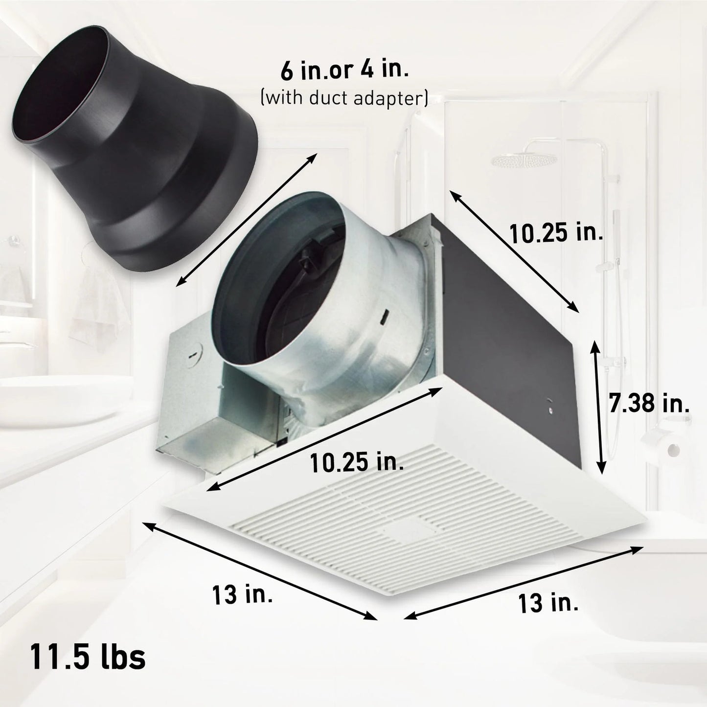 Panasonic WhisperGreen Select Ceiling Mount Exhaust Fan, Customizable, 110-130-