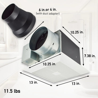 Panasonic WhisperGreen Select Ceiling Mount Exhaust Fan, Customizable, 110-130-