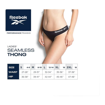 Reebok Women's Underwear - Seamless Thongs 5 Pack - Assorted - XL