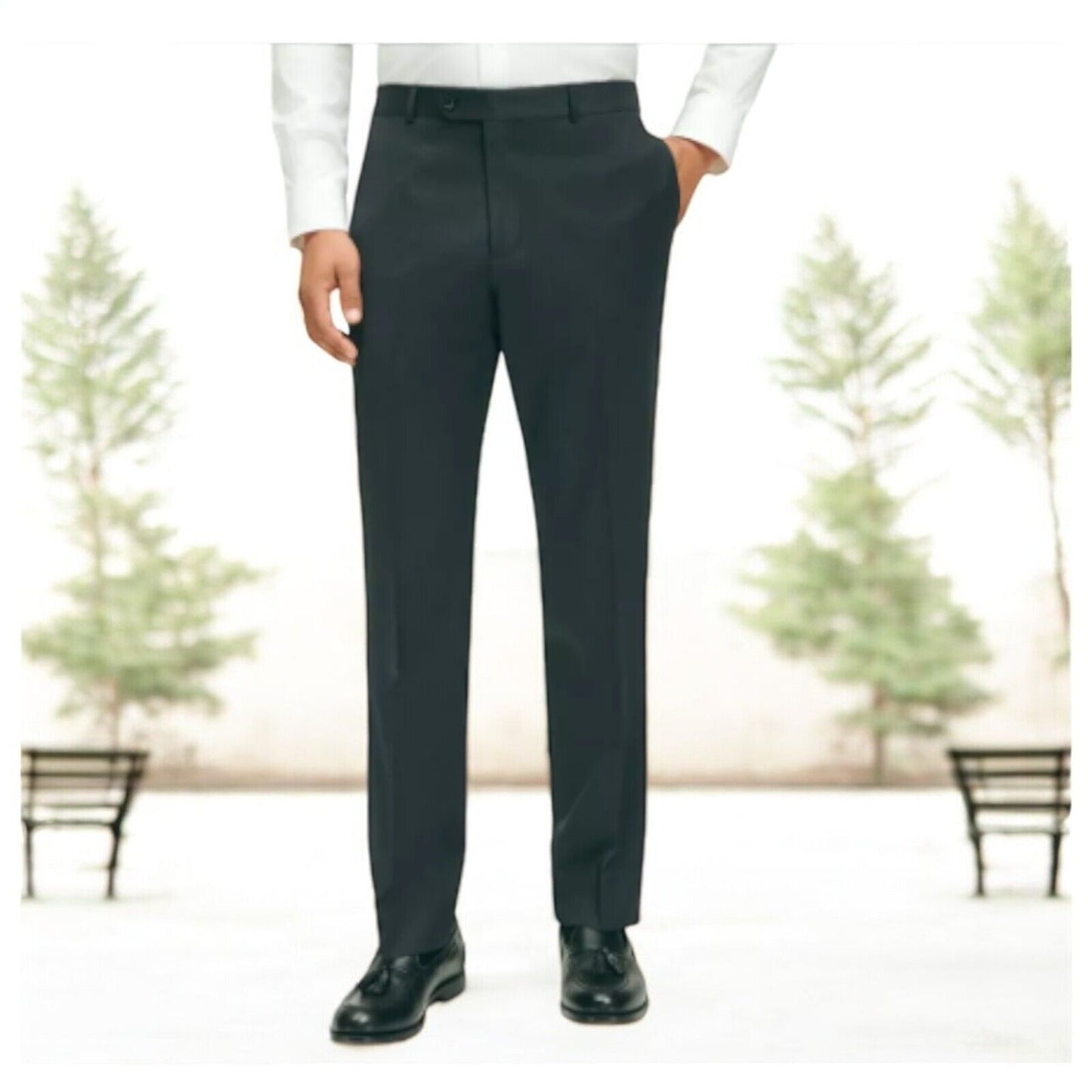 Brooks Brothers 1818 Milano Slim Fit Wool Dress Pants, 36 Regular