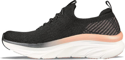 Skechers Women's D'lux Walker Let It Glow Sneaker - 149366 - Black & Rose Gold