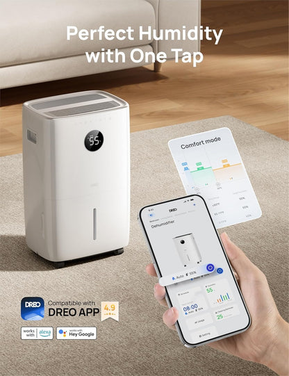 Dreo 110-Pint Smart Dehumidifier for Basement, 4500 Ft² for Large Room,