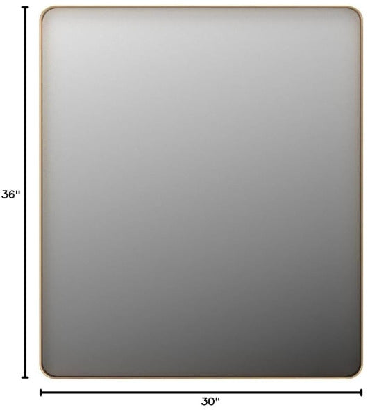 LOAAO 30"x36" Gold Metal Framed Bathroom Mirror (G7690)