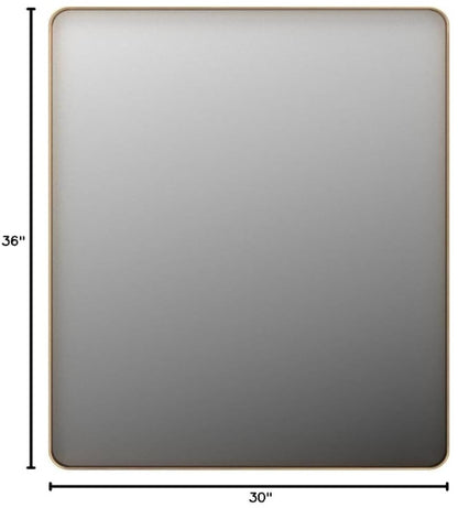 LOAAO 30"x36" Gold Metal Framed Bathroom Mirror (G7690)