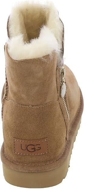 Authentic UGG brand Women's Mini Bailey Zip - Chestnut - Soft Ankle Boots Sz 11