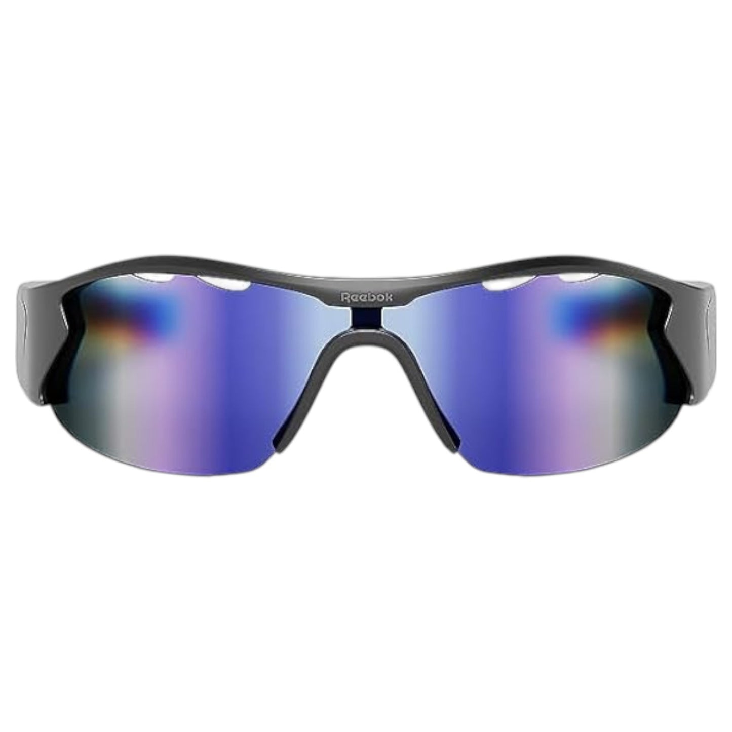 Reebok Octane Smart Audio Sunglasses, Matte Black Frame, Purple Mirror Lens