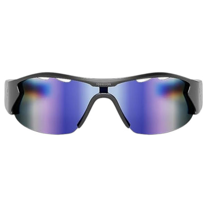 Reebok Octane Smart Audio Sunglasses, Matte Black Frame, Purple Mirror Lens