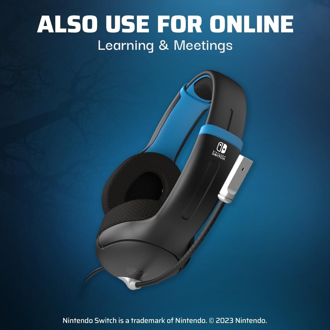 PDP Black Blue Noise Cancel Mic Wired Airlite Gaming Headset