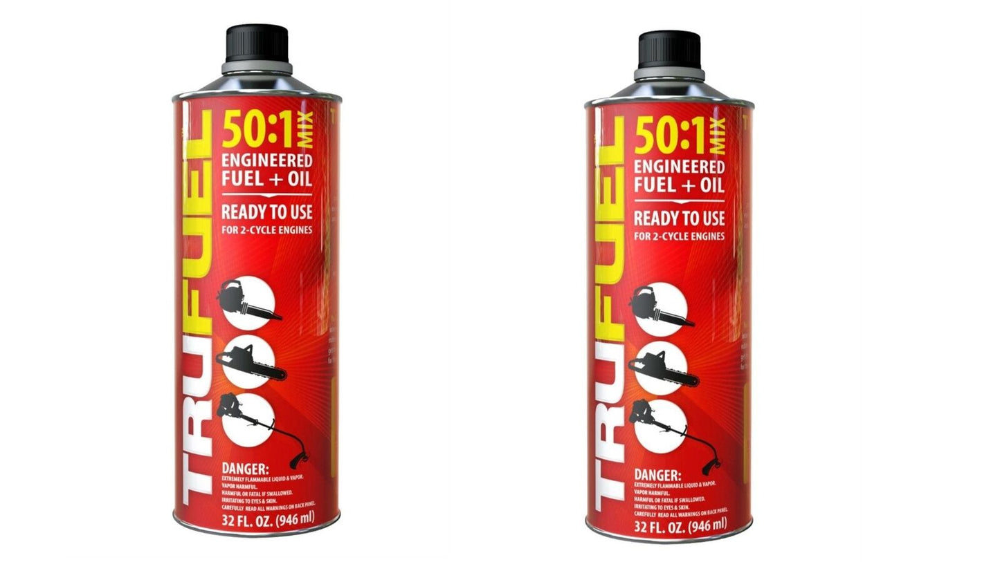 TruFuel Pre-Blended 2-Cycle Fuel for Outdoor Equipment - 32 oz. (2-Pack, 50:1)