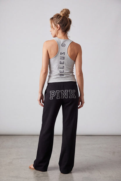Pink by Victoria's Secret Matching Hoodie and Joggers Black w/ Silver