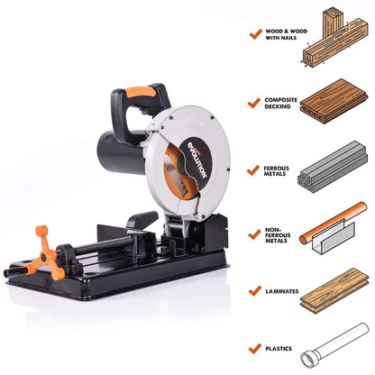 Evolution Power Tools (RAGE4):  7-1/4-Inch TCT Multipurpose Cutting Chop Saw