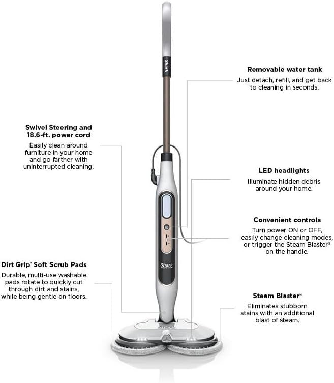 Shark Steam and Scrub Corded Steam Mop and Cleaner S8201 New