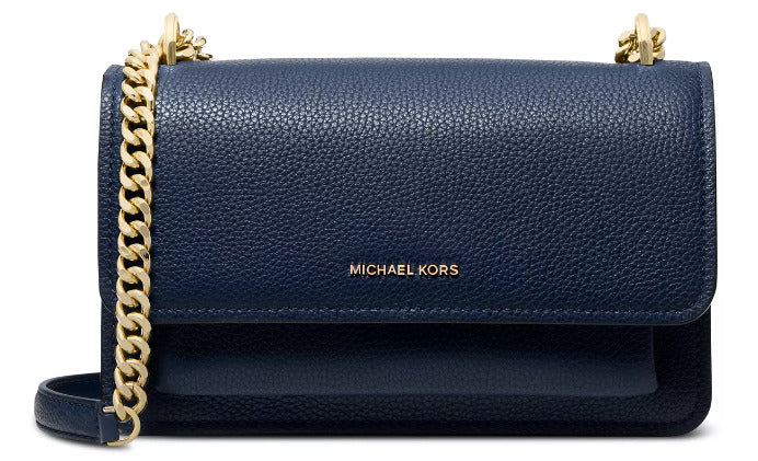 Michael Kors Claire Large Shoulder Bag - BLACK / NAVY / DRIFTWOOD